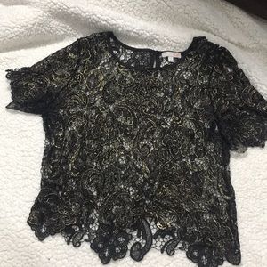 Black and Gold Crop Top